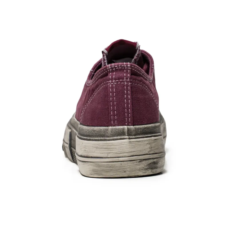 Mengsai Abrasion Resistant Slip Resistant Low Top Canvas Shoes Men's Red-2