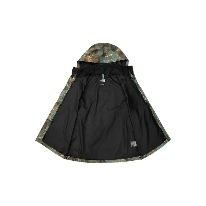 THE NORTH FACE Waterproof And Windproof Windbreaker Jacket Men's Green+Shopping Bag-1