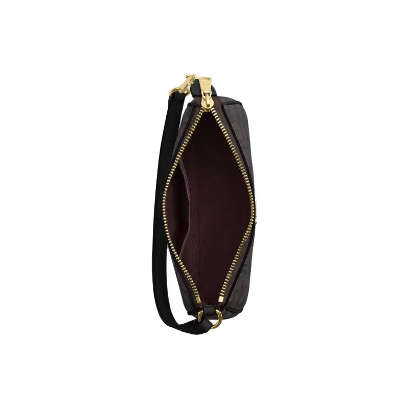 COACH Nolita Coated Canvas Handbag Shoulder Bag Women's Gold & Walnut & Black-2