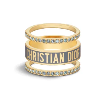 DIOR Metal, Crystal Rings Women's Gold