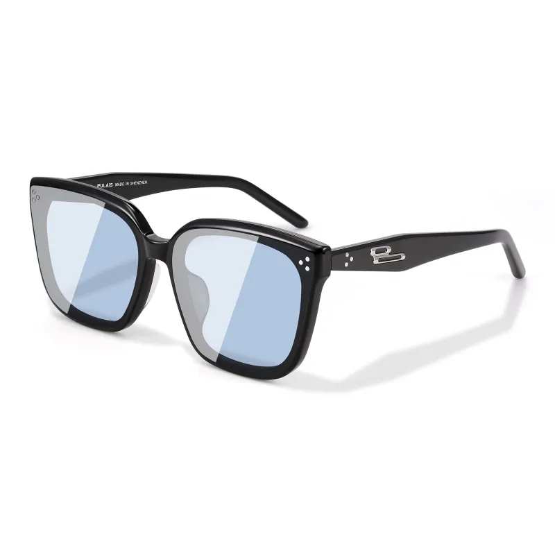 PULAIS Plate Alloy Frame Square Sunglasses Unisex-5