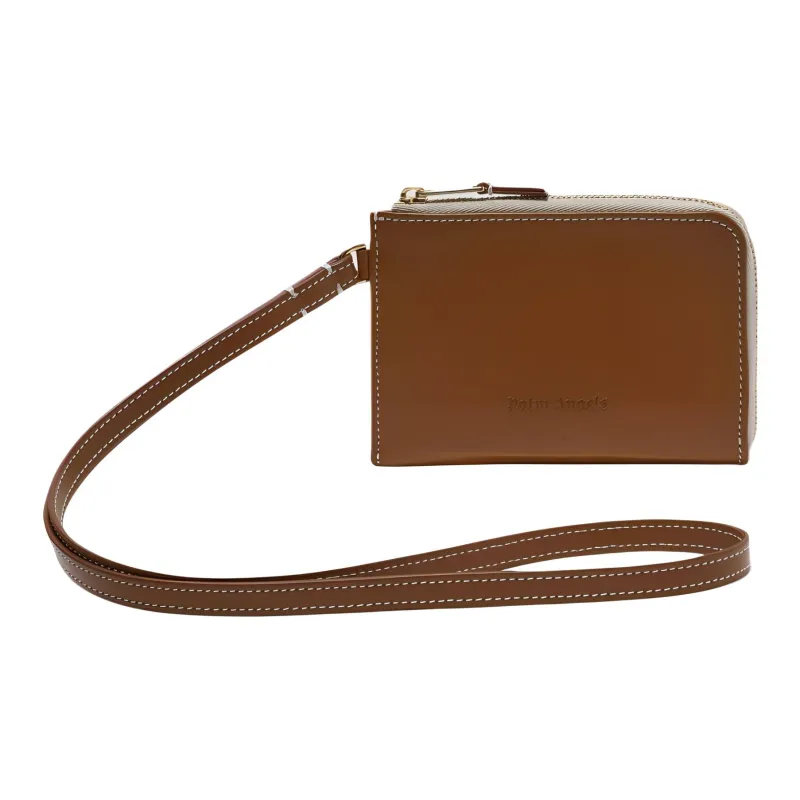 PALM ANGELS Calfskin Wallet Women's Umber/Orange/Beige-2