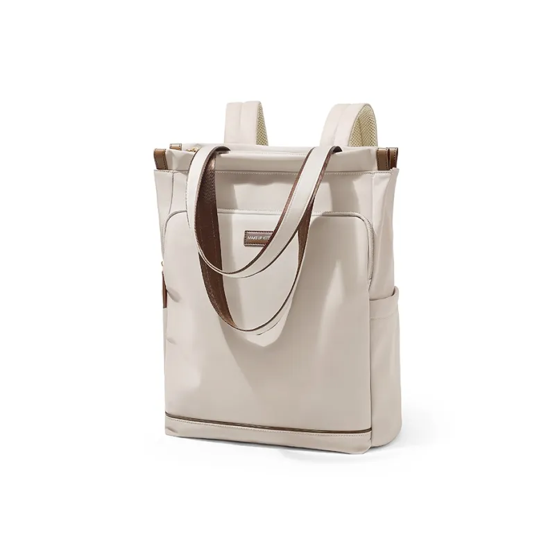 MAKEUP KITTEN Nylon Synthetic Leather Backpack One Shoulder Bag Regular Women's Khaki-1