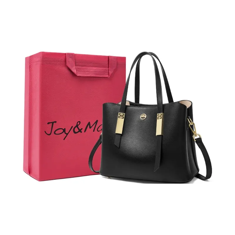 Joy&Mario Cow Leather Crossbody Handbags Large Size Women's White & Coffee/Classic Black-3