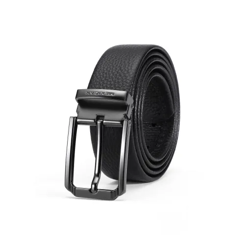 MEXICAN Alloy Pin Buckle Cow Leather Leather Belts Men's Width 3.5CM