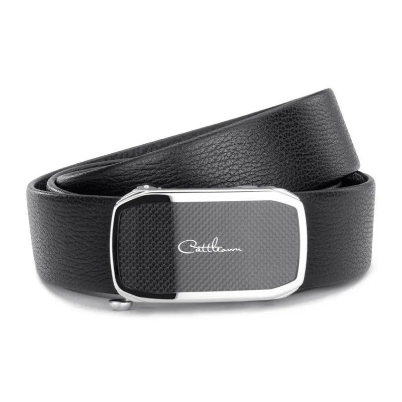 Cows Reign Stainless Steel Automatic Buckle Belt Versatile Business Pants Belt Leather Belts Men's Width 3.4cm-1