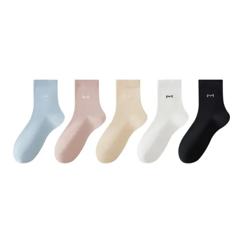 MIIOW Mid Calf Socks Women's 5 Pack