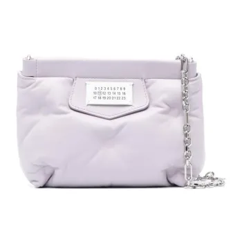 Maison Margiela Glam Slam Calfskin Combined With Lambskin Crossbody Bag Shoulder Bag Women's Light Purple