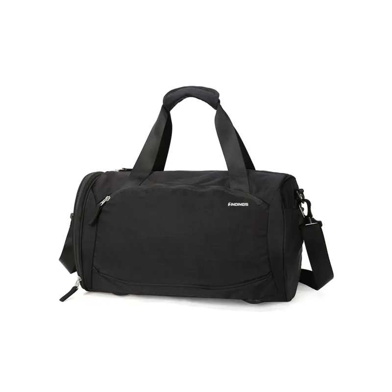 FINDINGS Fabric Gym Bag Large Size Unisex Black/Dark Brown/Pink Purple/Ecru-1
