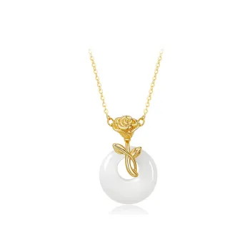 IL&CO. S925 Silver Hetian Jade Pendants Women's White Jade