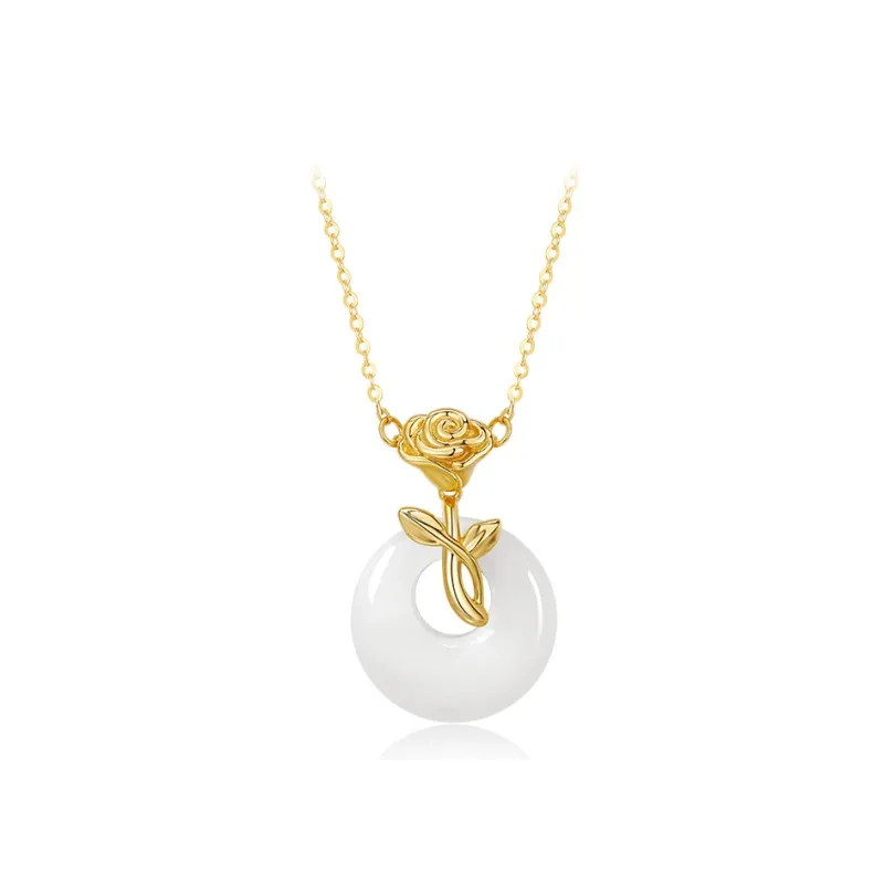 IL&CO. S925 Silver Hetian Jade Pendants Women's White Jade-0