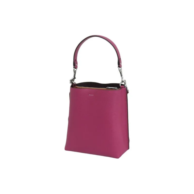 COACH Mollie Leather Bucket Bag, Handbag, Shoulder Bag, Crossbody Bag Women's Fuchsia-3