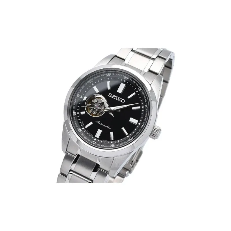 SEIKO Mechanical Movement Stainless Steel Strap Watch Men's Watches Black Dial-1