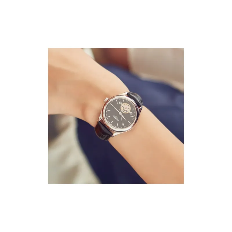 GUANQIN Mechanical Movement Genuine Leather Strap Watch Women's Watch Black Dial-1