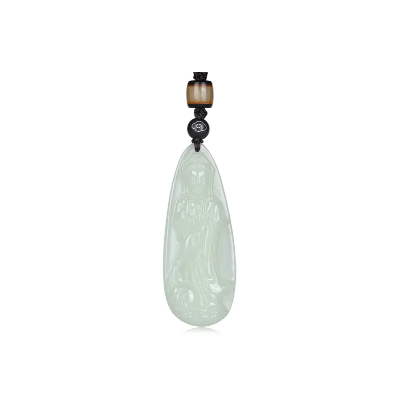 Cuiya Golden Building Hetian Jade Hetian Jade Pendants Unisex Pale Greenish White Jade-0