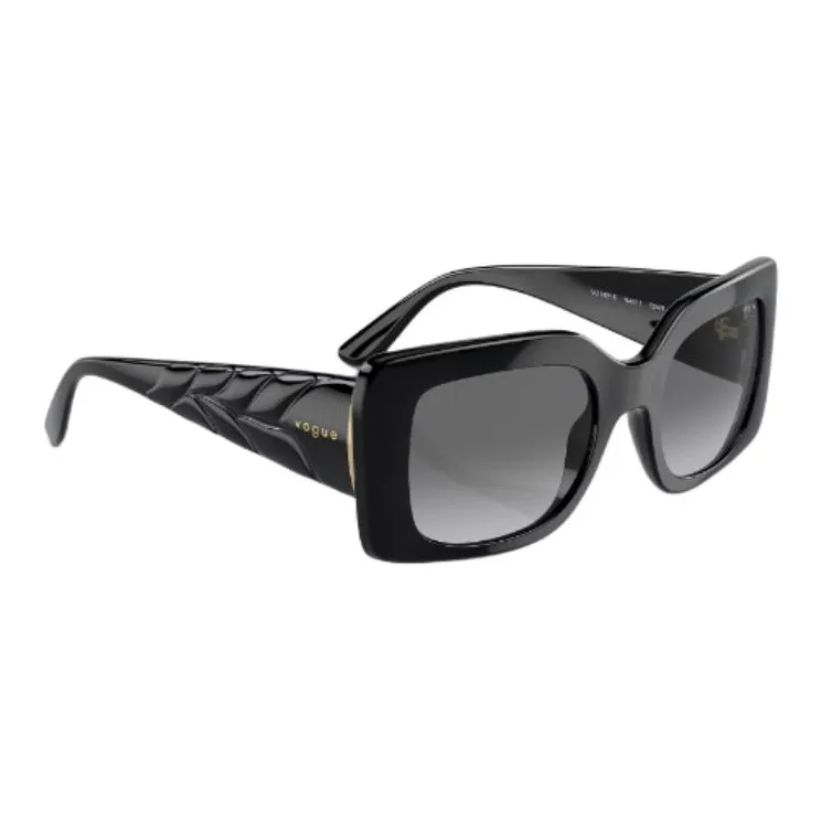 VOGUE Injection Molded Rectangular Sunglasses Unisex Black-3