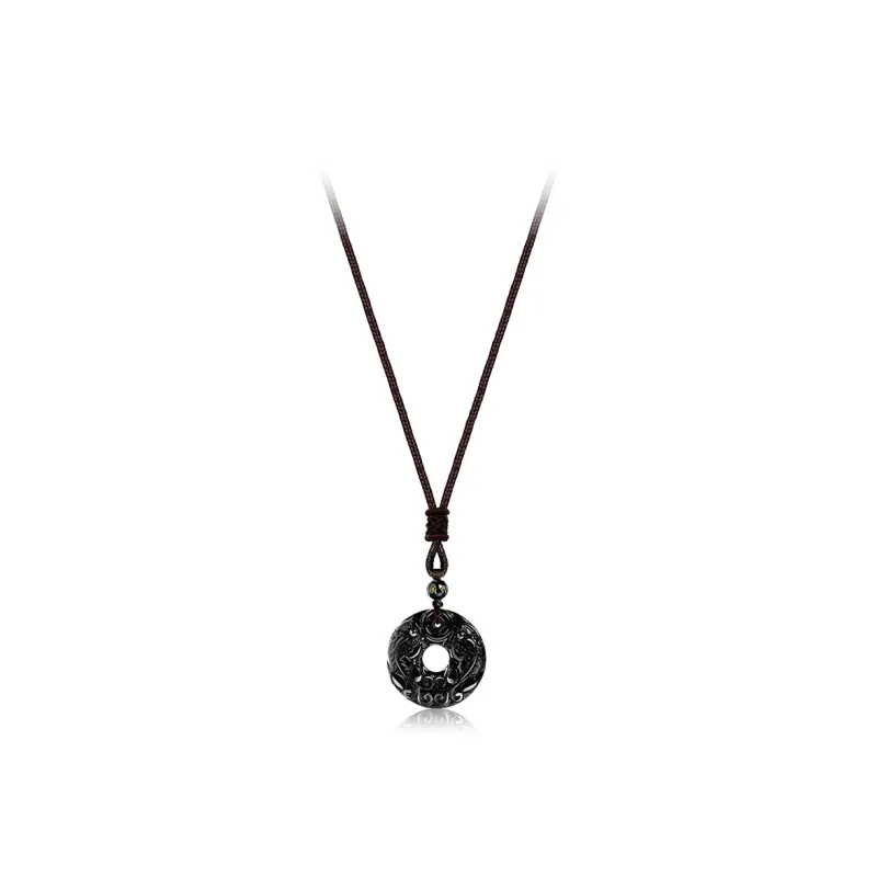 Jingleo Obsidian Jade Necklaces Unisex-0