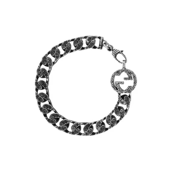 GUCCI G Series 925 Sterling Silver Bracelets Men's Silver