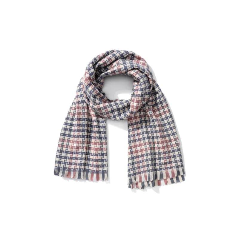 XXOFF Knit Scarves Unisex Light Pink Blue-1