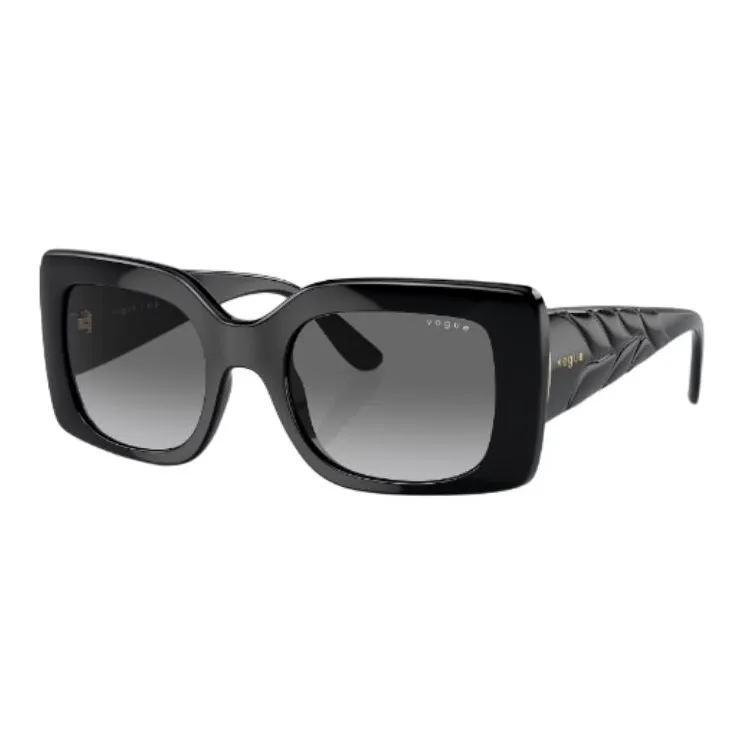 VOGUE Injection Molded Rectangular Sunglasses Unisex Black-0
