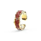 Dark Red Glue Drip with Zircon Rings