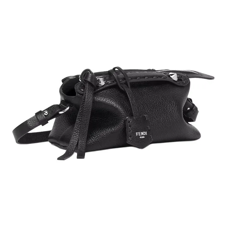 FENDI Calfskin Handbag Mini Women's Black-2