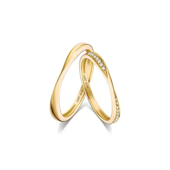 FANCI 18K Gold/14K Gold Inlay Lab Grown Diamond Rings Unisex