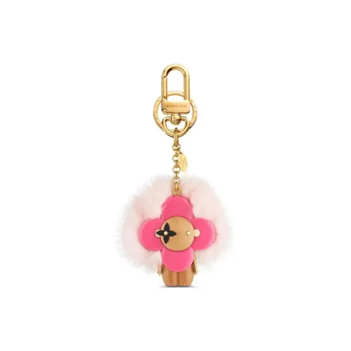LOUIS VUITTON Fur Resin Keychains Women's Pink