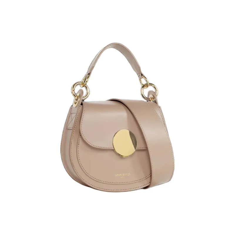 Le Parmentier Calfskin Saddle Bag Shoulder Bag Crossbody Bag Handbag Women's Nude-0