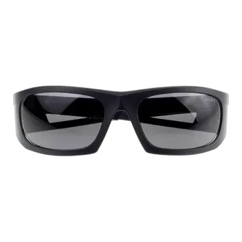 PRADA Plate Frame Irregular Shape Sunglasses Unisex Black
