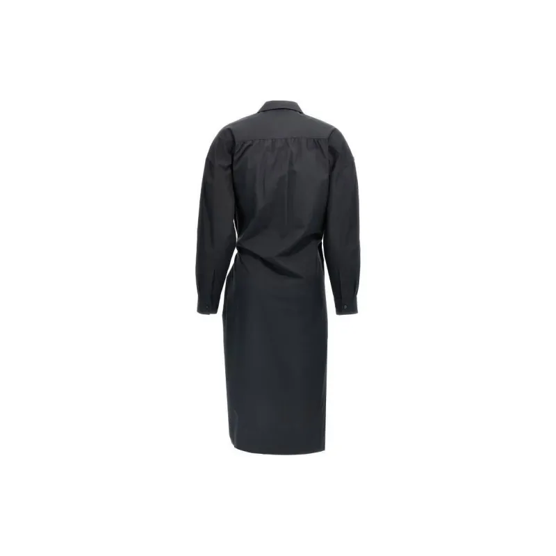 Lemaire Straight Collar Twisted Dress 'Caviar'-1