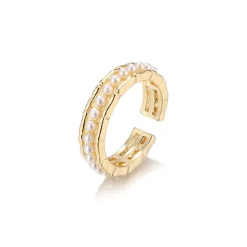 Clect Copper Shell Pearl Rings Women's