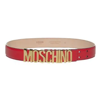 MOSCHINO Leather Belts Unisex Red