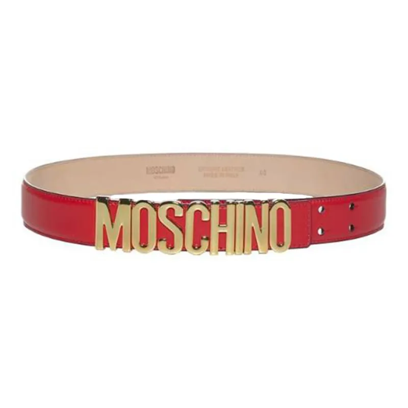 MOSCHINO Leather Belts Unisex Red-0