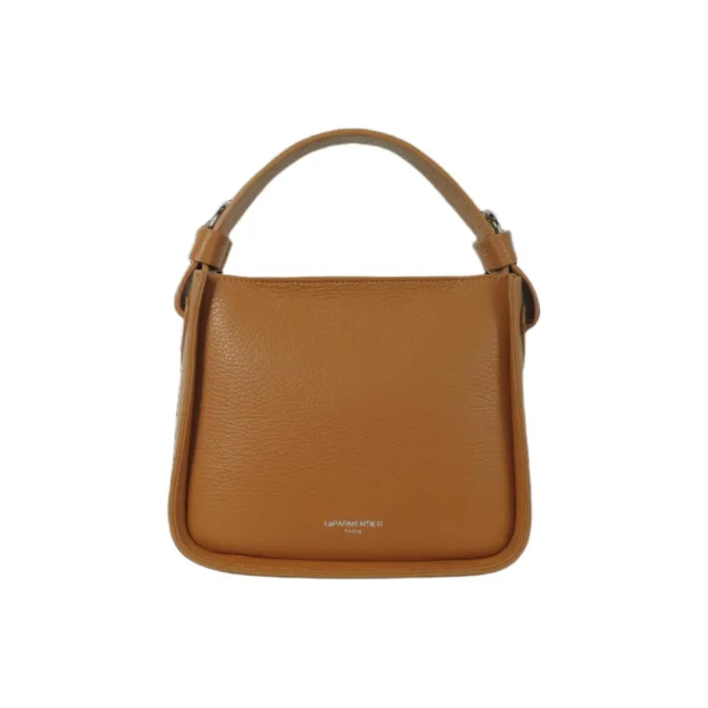 Le Parmentier Genuine Leather Embossed Shoulder Bag Crossbody Bag Handbag Small Size Women's Brown-0