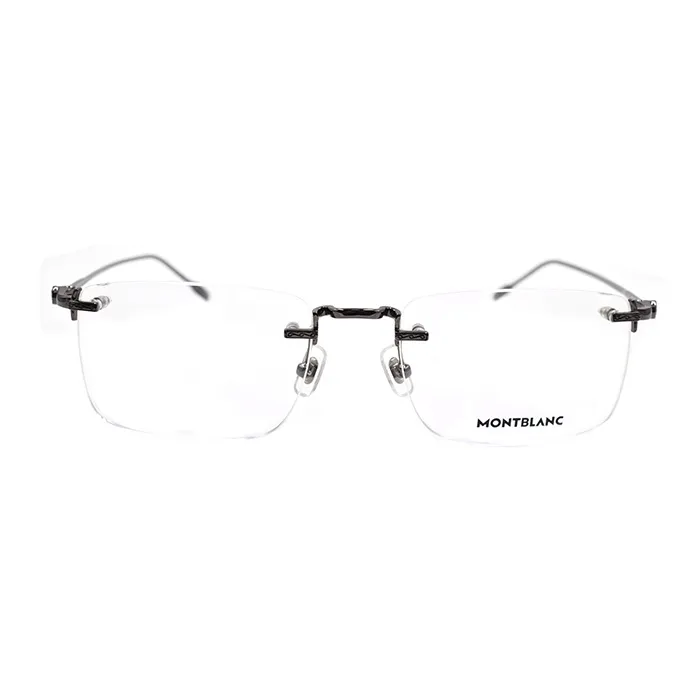 MONTBLANC Alloy Rectangular Optical Glasses Men's Gunmetal-1
