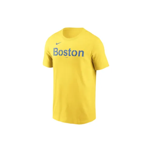 Mlb X Nike Boston Red Sox T-Shirts Men Yellow