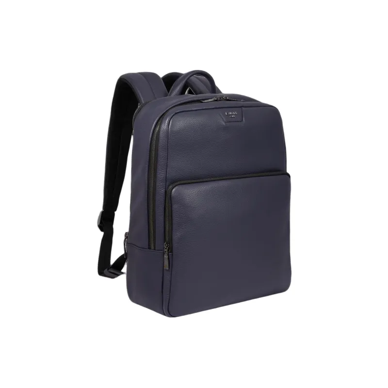 LANCEL Grained Cow Leather Backpack Men's Marine Blue-1
