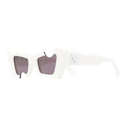 OFF-WHITE Cannes Cut-Out Cat-Eye Sunglasses White/Grey OERI021S22PLA0010107