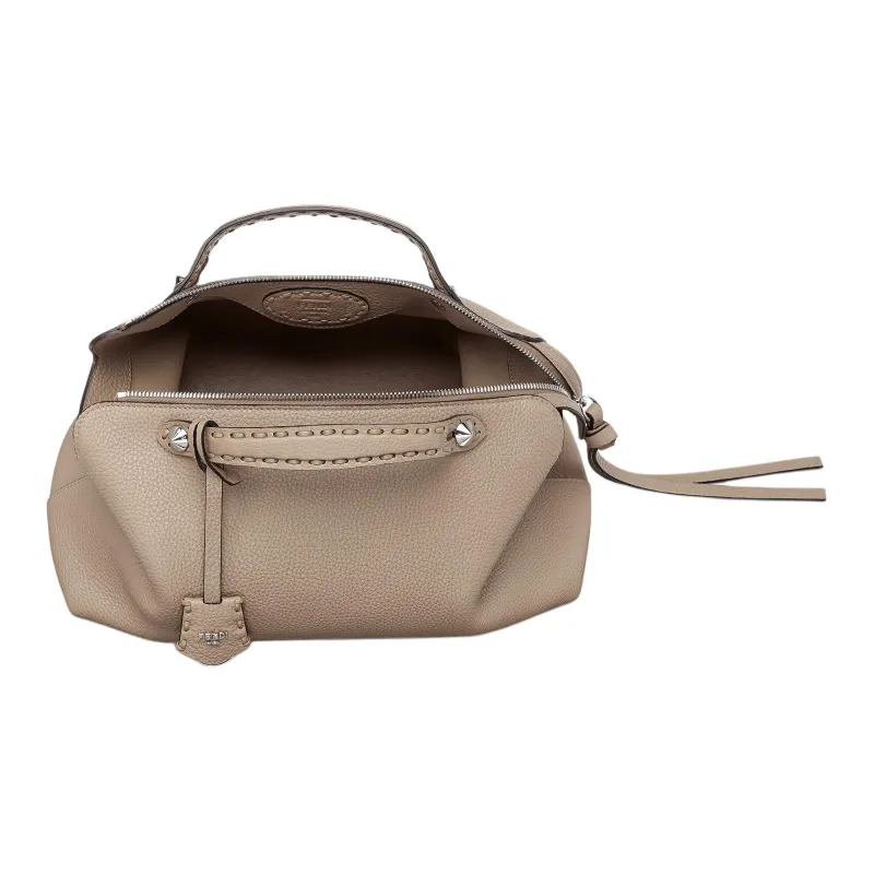 FENDI By The Way Series Calfskin One Shoulder Handbags Large Size Women's Gray-4