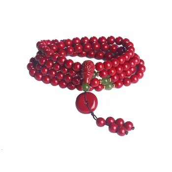 Full House Reconstructed Cinnabar Jade Bracelets Unisex
