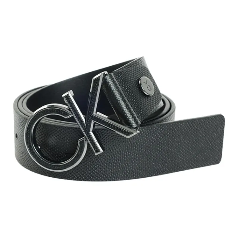 CK/Calvin Klein Casual Business Letter Embossed Pin Buckle Leather Belts Men's-0