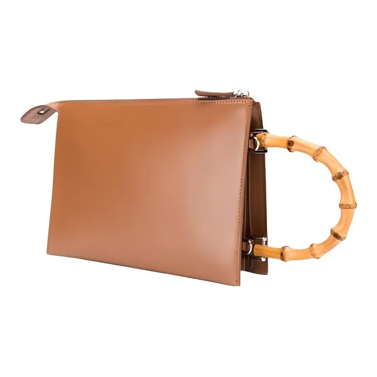 JIL SANDER Calfskin Shoulder Bag Crossbody Bag Handbag Women's Brown-1