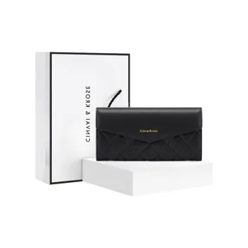 Simvay Clos Cow Split Leather Bonded Microfiber Synthetic Leather Wallets Card Holders Women's Black