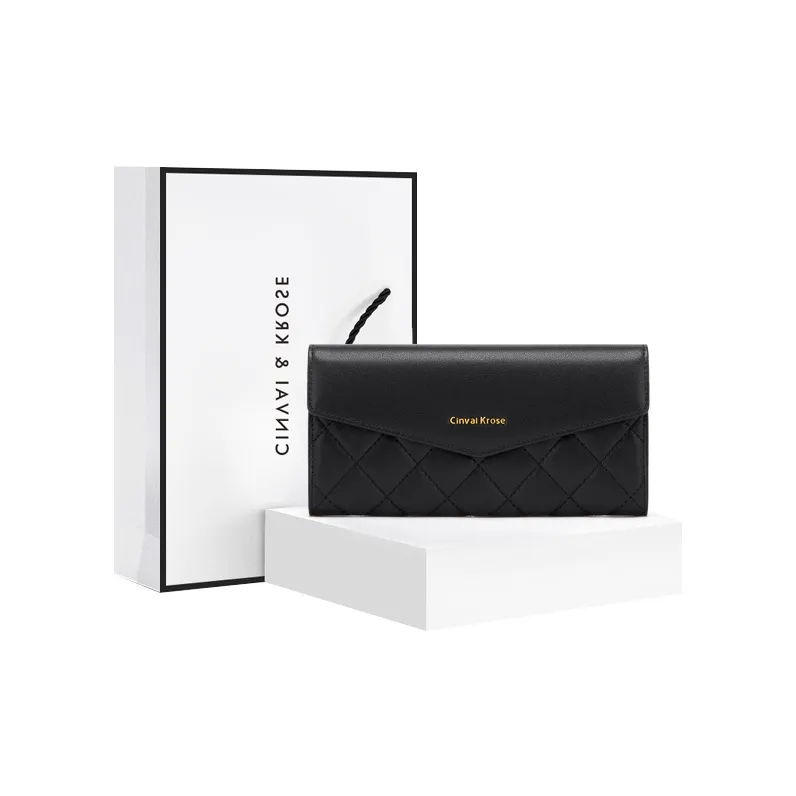 Simvay Clos Cow Split Leather Bonded Microfiber Synthetic Leather Wallets Card Holders Women's Black-0