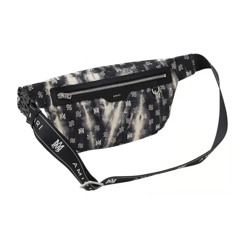 AMIRI Micro Paisley Tie Dye Bum Bag 'Black'-1
