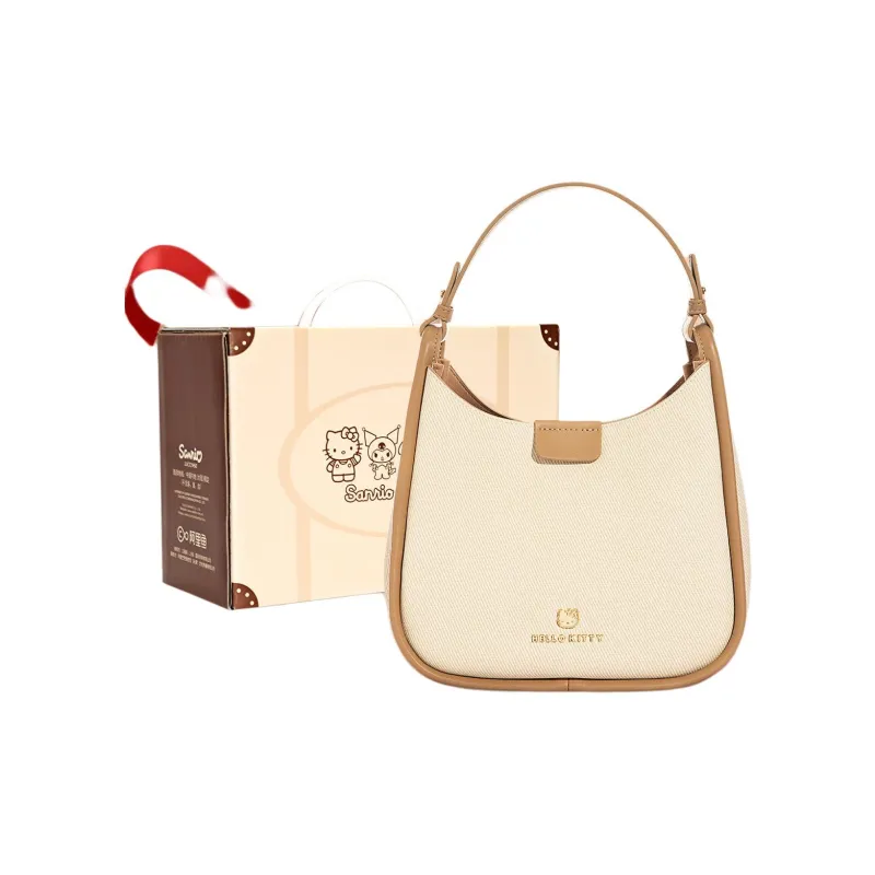 Sanrio Hello Kitty Synthetic Leather Bucket Bag, Shoulder Bag, Handbag Women's Khaki-0