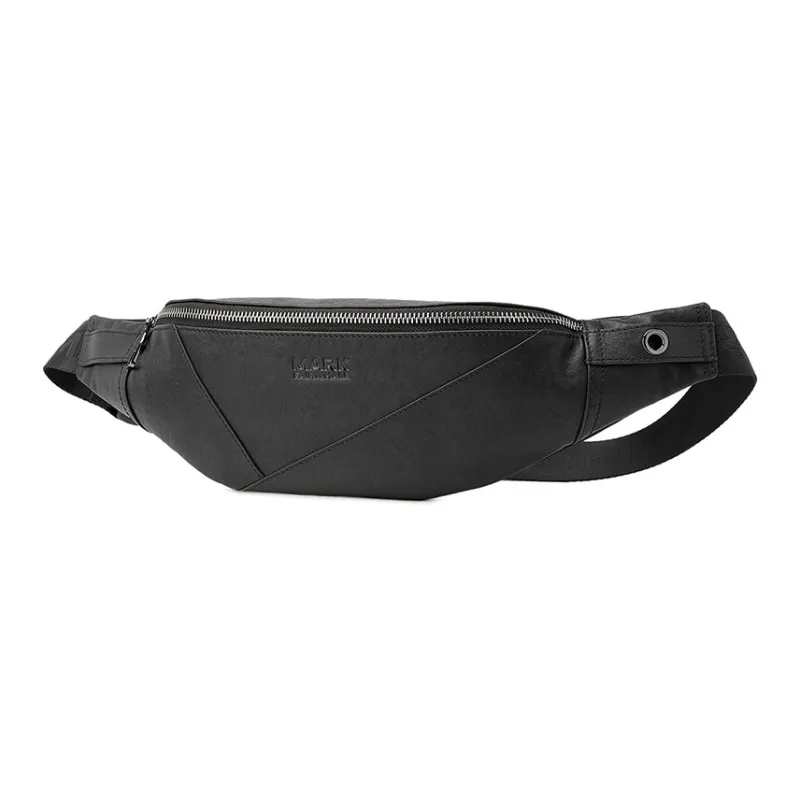 FAIRWHALE Cow Leather Fanny Pack Sling Bags Regular Men's Black-0