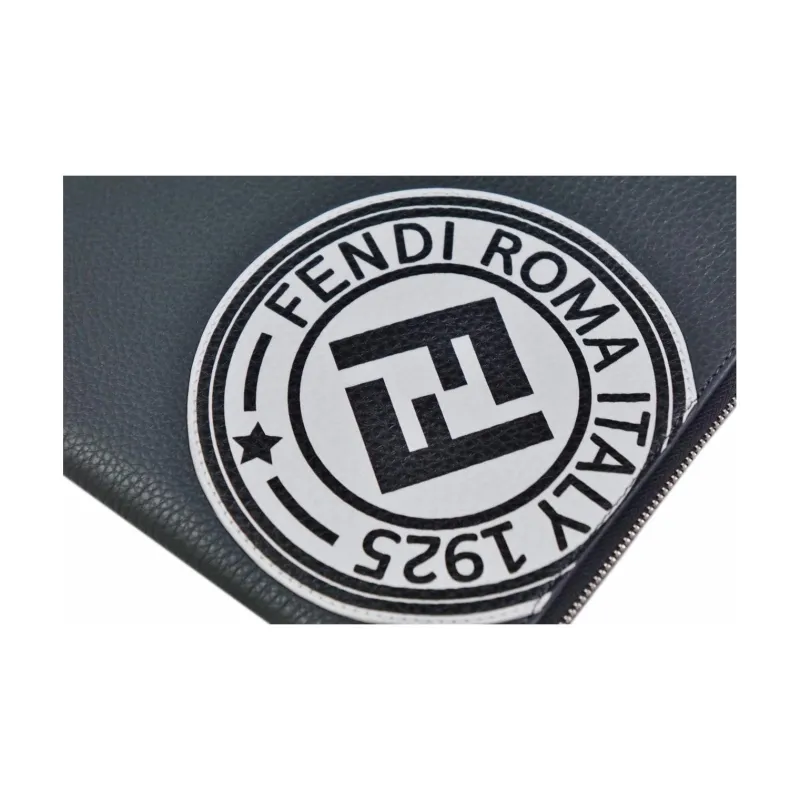 FENDI Calfskin Clutch Men's Blue-3
