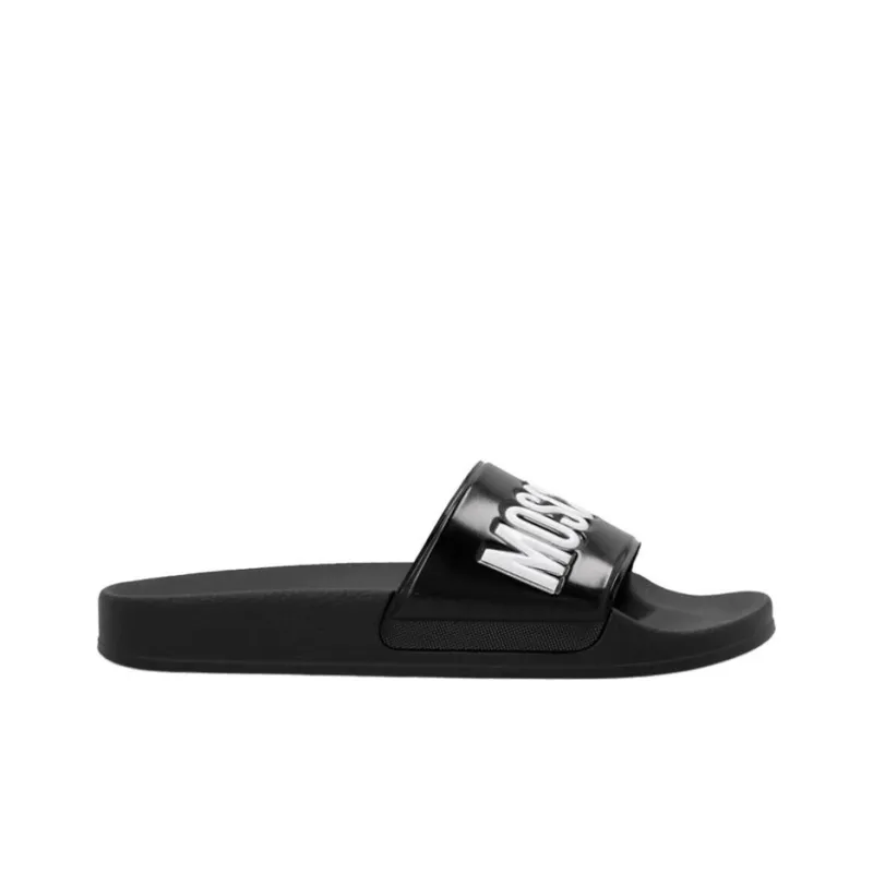 MOSCHINO Logo Pool Slides-1